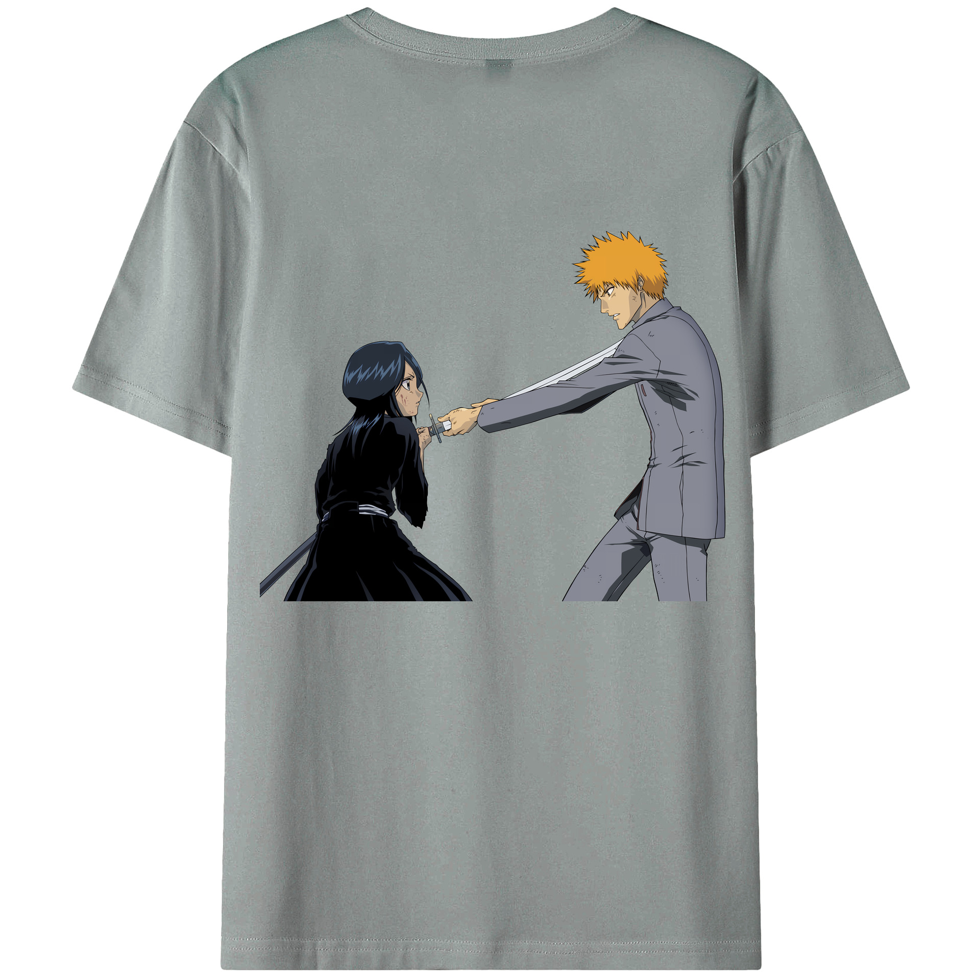（画像用） ブリーチ 朽木ルキア BLEACH Kuchiki Rukia 綿100％ メンズ半袖Tシャツ（バックプリント） 通気性